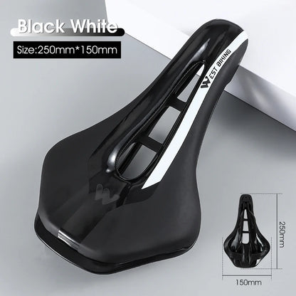 Road Bike Gel Comfortable Seat, Leather Soft Foam Filled Cushion, Ultralight MTB Cycling Saddle