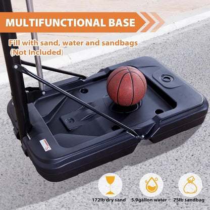 Basketball Hoop Outdoor, 44/48 Inch Impact Backboard, Adjustable Height