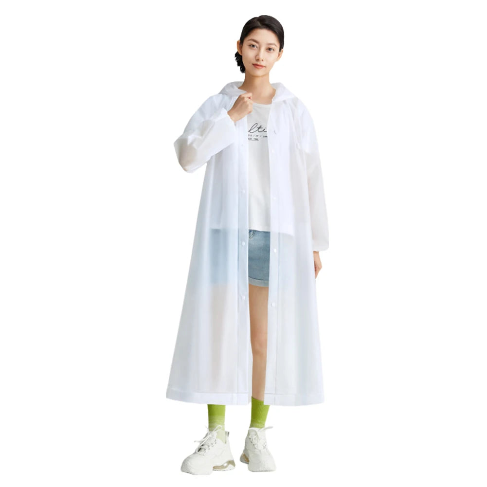 Adult, Long Windproof Waterproof Raincoat  w/ Drawstring, Portable for Emergency