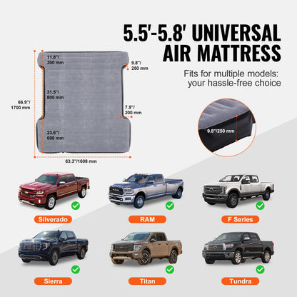 Truck Bed Air Mattress Full Size, Short Truck Beds, Inflatable Camping Bed