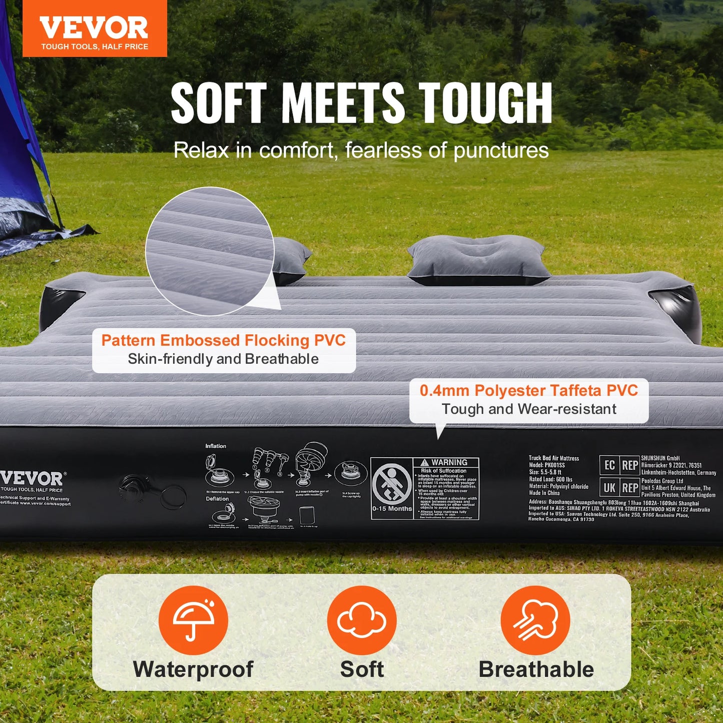 Truck Bed Air Mattress Full Size, Short Truck Beds, Inflatable Camping Bed