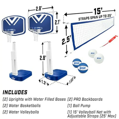 Splash Hoop, Pool Basketball, Volleyball Set Vinyl Material