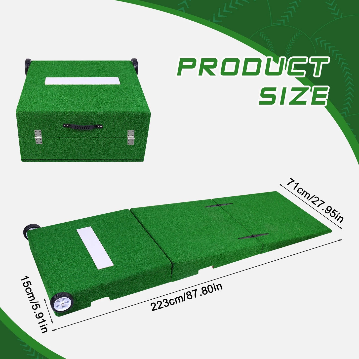 Baseball Pitching Training Equipment, 88x28x6 Inch Portable Foldable Pitching Practice Mound