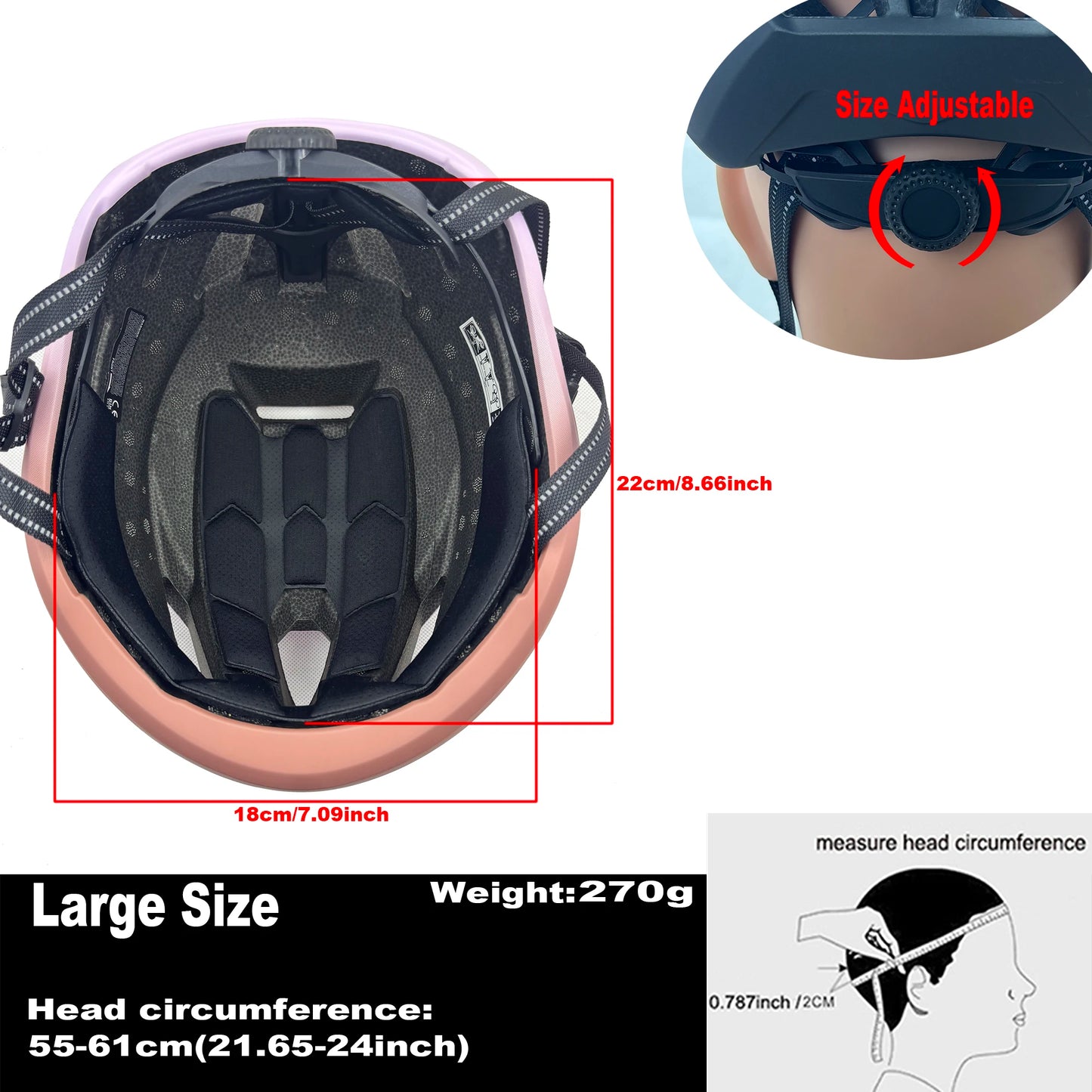 Adult Road Bike, Bicycle Helmet, Unisex, Ultralight, Large Adjustable Size