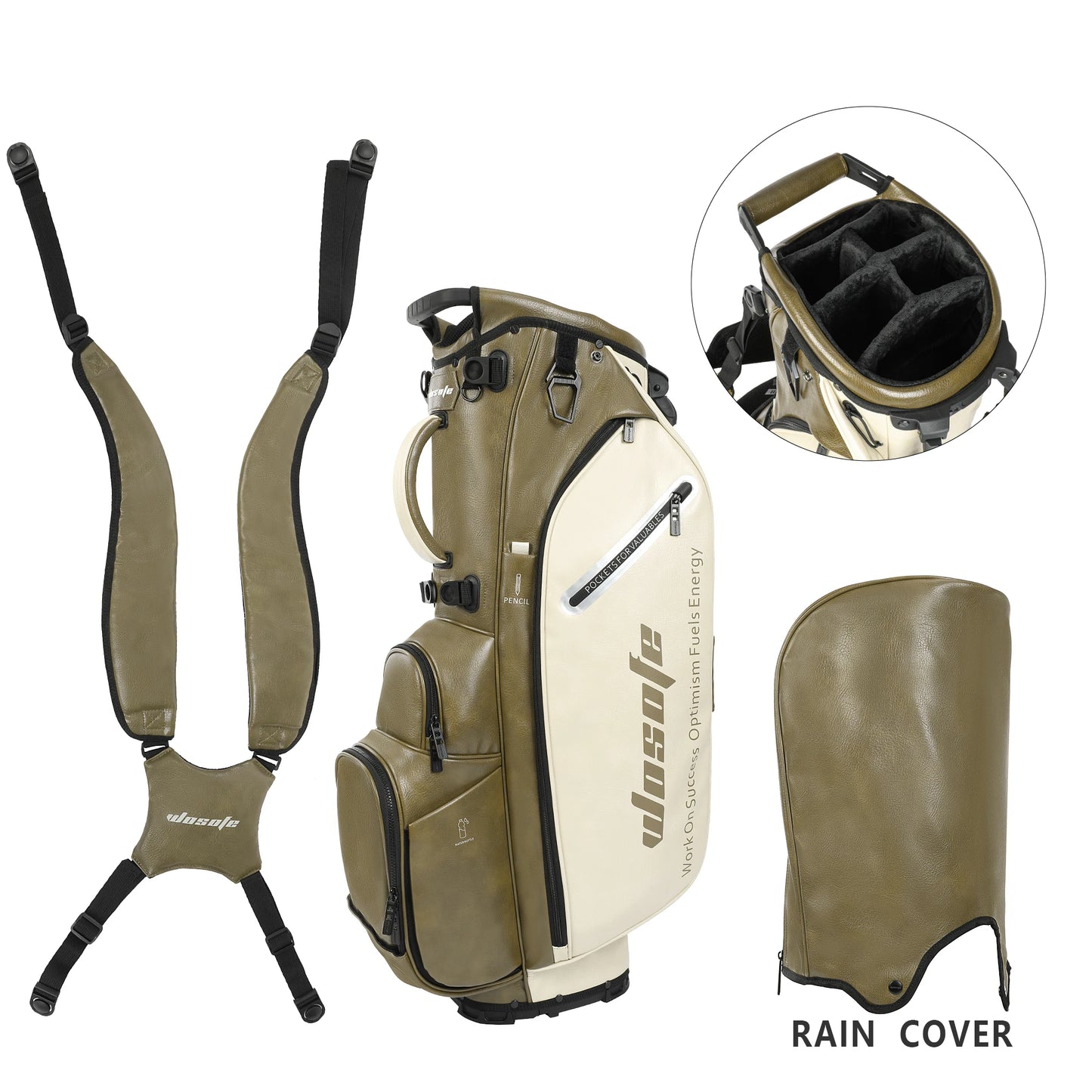 Golf Stand Bag, Lightweight for Men & Women, 14/6 Way Dividers, 6 Way Top Dual Strap w/ Stand