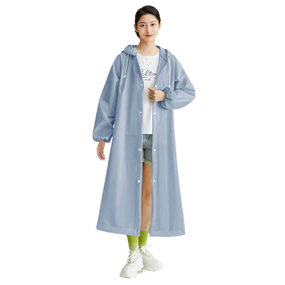 Adult, Long Windproof Waterproof Raincoat  w/ Drawstring, Portable for Emergency