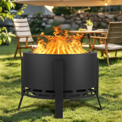 Smokeless Firepit, Low Smoke, Outdoor 26 Inch Pit w/ Folding Feet, Multi-Fuel Wood Pellets