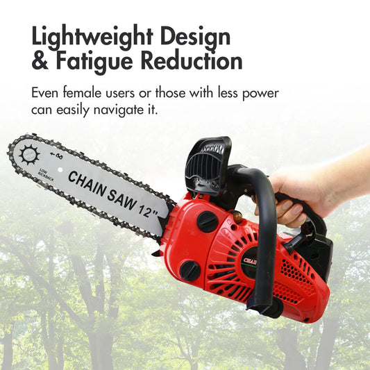 Cordless Chainsaw, 12 Inch, Gasoline Lightweight Portable, for Tree Branch Cutting