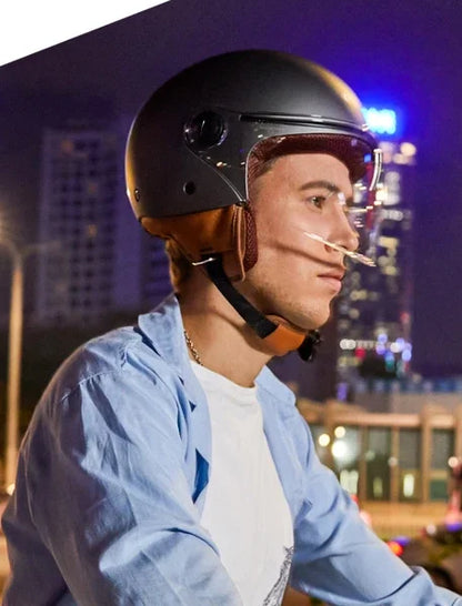 Moped Helmet, Electric Scooter Retro Sport Warm Half Helmet