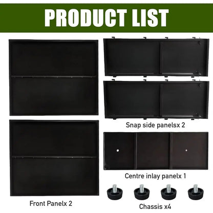 Tall Metal Rectangular Planter, 38" L x 13" W x 30" H, Black Outdoor Planter with Drainage, Adjustable Balance