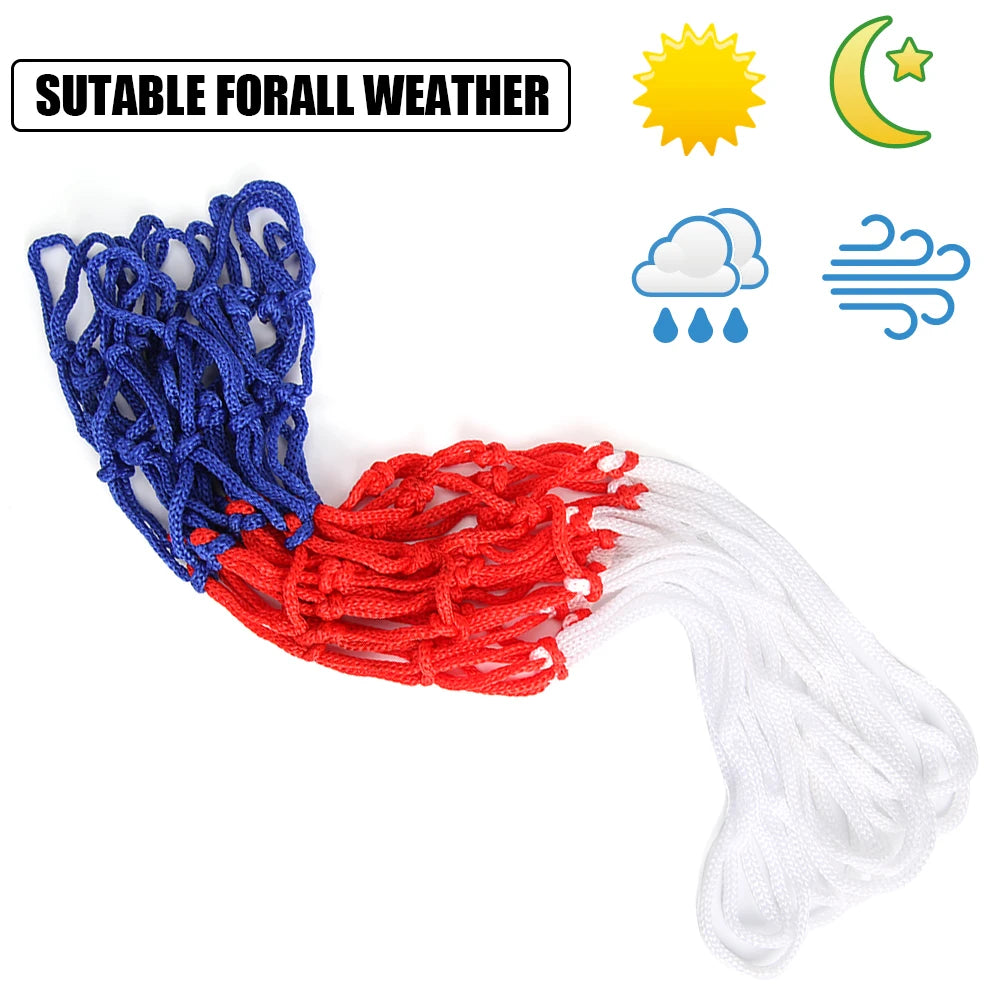 Basketball Net Red+White+Blue, All-Weather Net