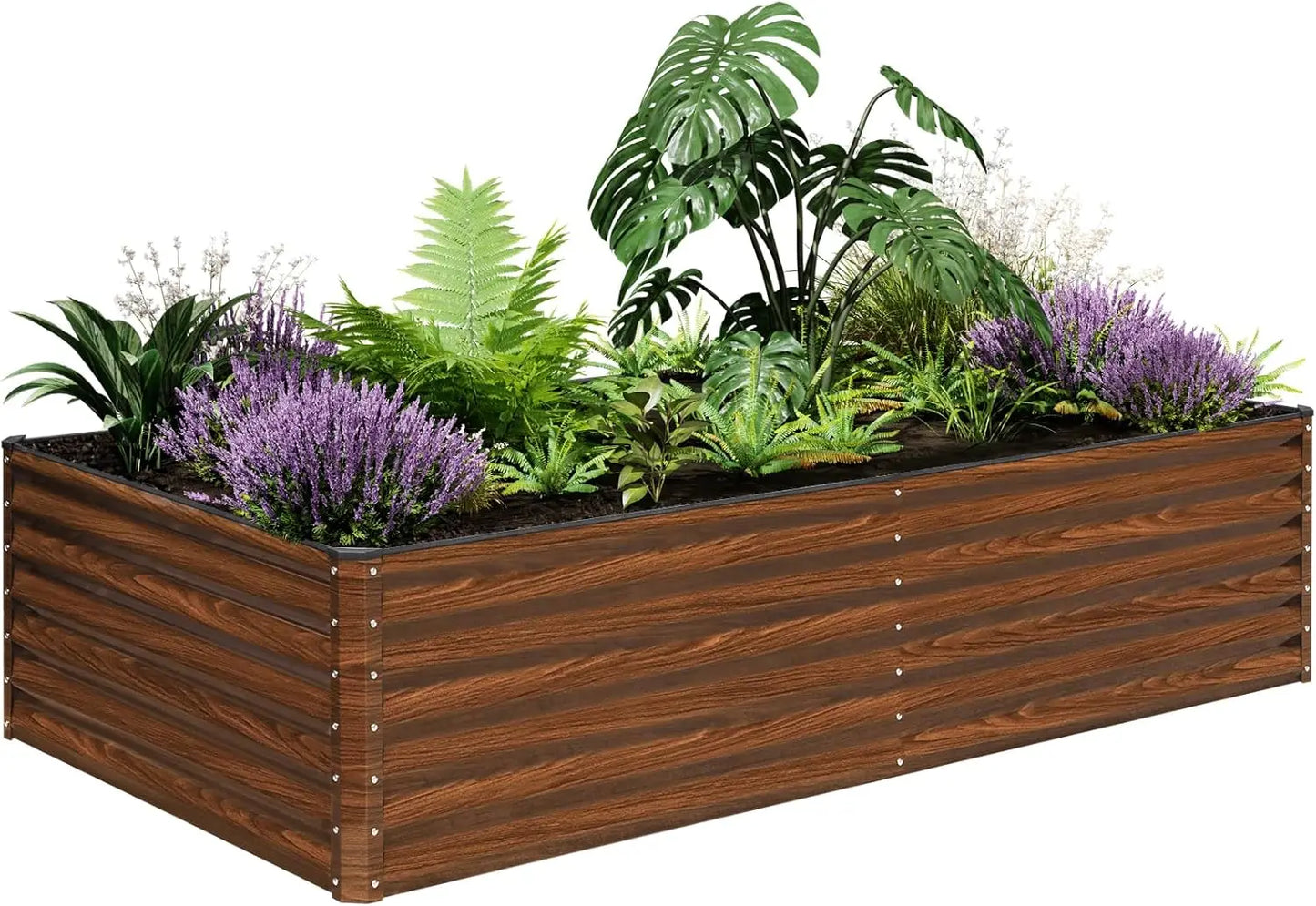 Galvanized Raised Garden Bed, Large 8x4x2FT for Outdoor Planting Vegetables or Flowers