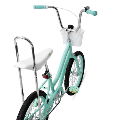 20 Inch Girls Bike w/ Training Wheels, Banana Seat, for Girls Ages 7-12 Years Old, Handbrake and Coaster Brake