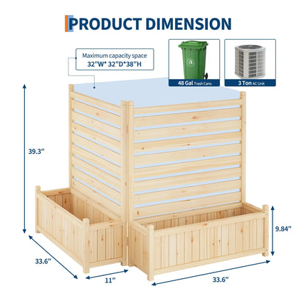 Planter with Wooden Trellis, Raised Bed, Planter Box, Privacy Fence