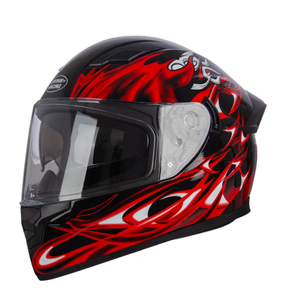 Motorcycle Helmet, DOT Certified Full Face, Unisex Helmet w/ Built In Sun Visor and Clear Outer Visor