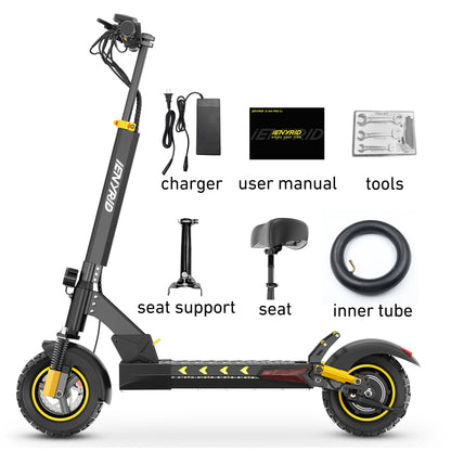 Electric Scooter, 800W Motor 48V, 12.5AH Battery, 10"Tire, Max 40-50KM Range, Disc Brake, LCD Display