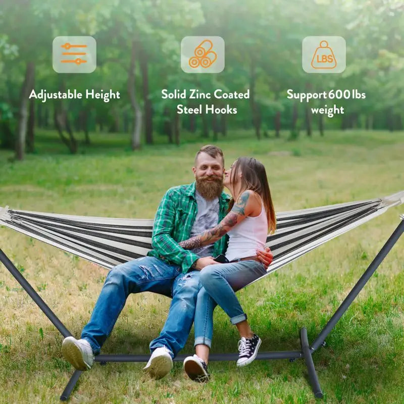 Hammock Bed w/ Adjustable Stand- 600lb Capacity w/Storage Bag,