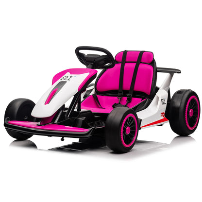 Electric Go Kart for Kids, 24V Drift Kart with Battery Motor, Electric Pedals