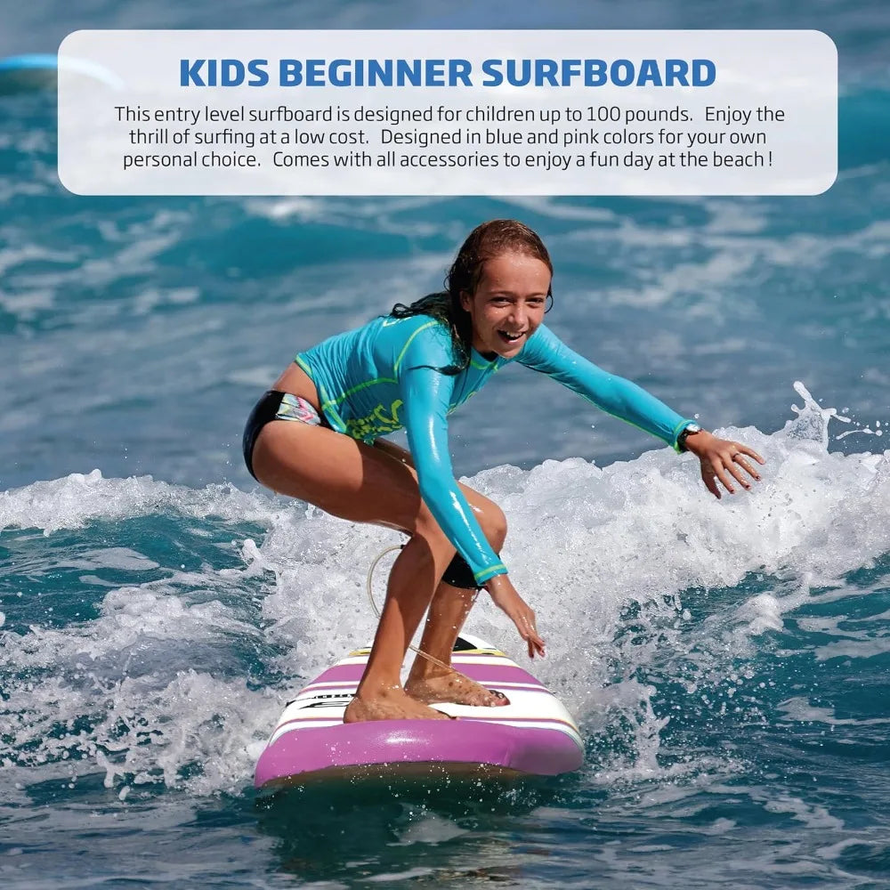 6’ Surfboard Softboard Foam - Include (3) Fins 6’ Foot Leash and (2) Wood Stringers