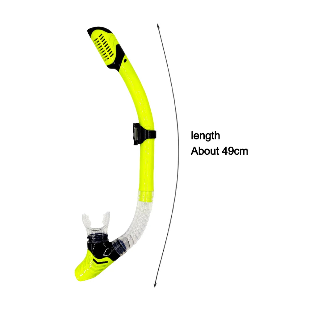 Silicone Snorkel, Swimming Diving Snorkel w/ Hanging Buckle Comfortable Breathing Tube