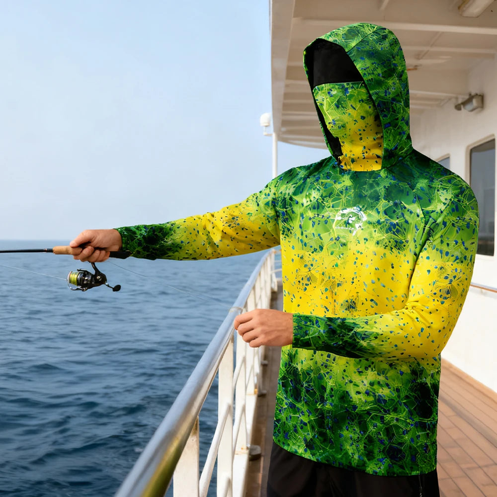 Fishing, Hunting Hoodie, Sailing Shirt, Men's Long Sleeve, Sun Protection