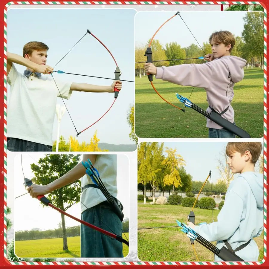 Youth Bow and Arrow Set for Kids, Archery Gear with Safety Arrows