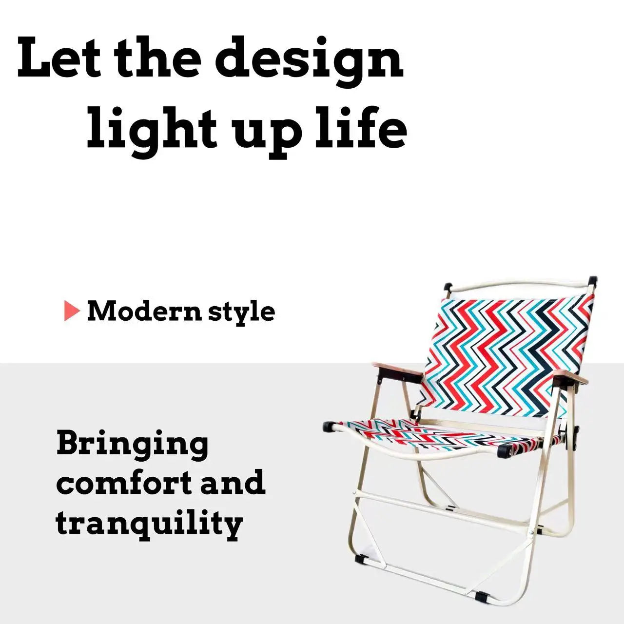 Folding Camp Chair, Reinforced Steel Frame Design, Portable Outdoor Chair