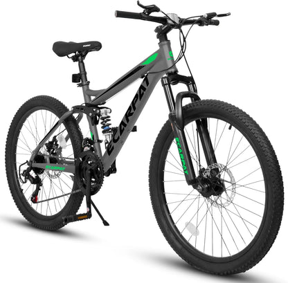 Dual Full Suspension Mountain Bike, 24/26/27.5 Inch, Unisex, 21-Speed, Disc Bicycles
