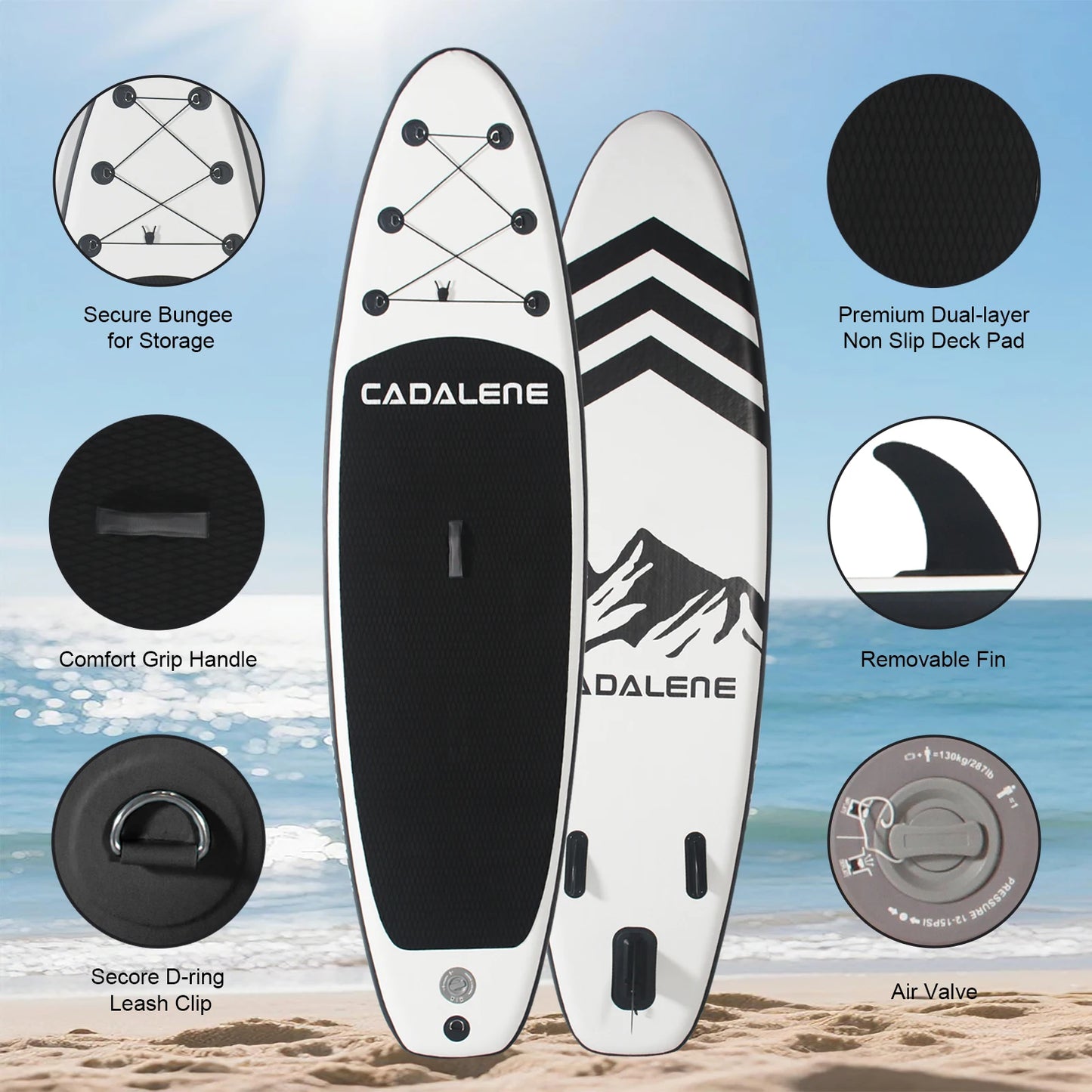 Inflatable Stand Up Paddle Board with SUP Accessories, Anti-Slip EVA Deck 10' Inflatable Boards