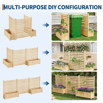 Planter with Wooden Trellis, Raised Bed, Planter Box, Privacy Fence