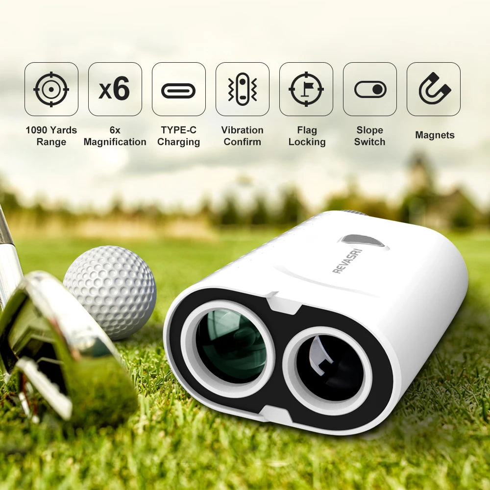 Golf Rangefinder, 1000 Yards, Angle Switch, Flag Lock Vibration, High-Precision Slope Measurement, Magnetic
