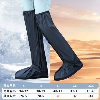 Waterproof Rain Shoe Boot, 60 CM High Pant Covers, Unisex, Cycling Anti-Slip, Reusable Leg Pants