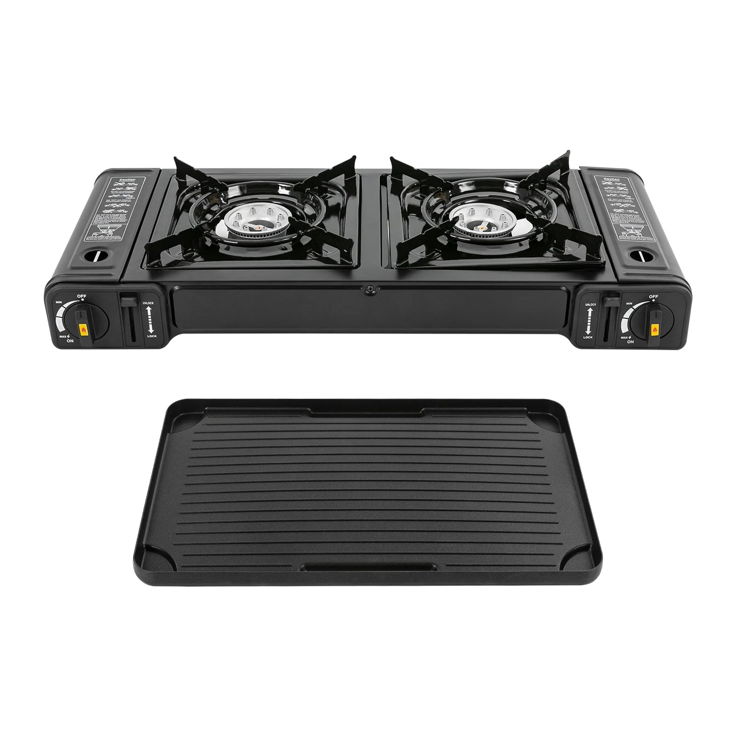 Double Head Barbecue Gas stove w/ Baking Tray, Indoor-Outdoor Application
