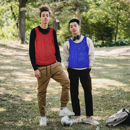 Pinnies Scrimmage Team, 12 Practice Jersey Vests for Child, Youth, Teens