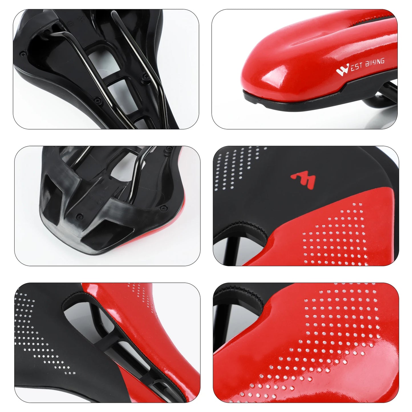Bicycle Saddle, Hollow Breathable Road Bike Seat, Ultralight Shockproof Cycling Seat Cushion