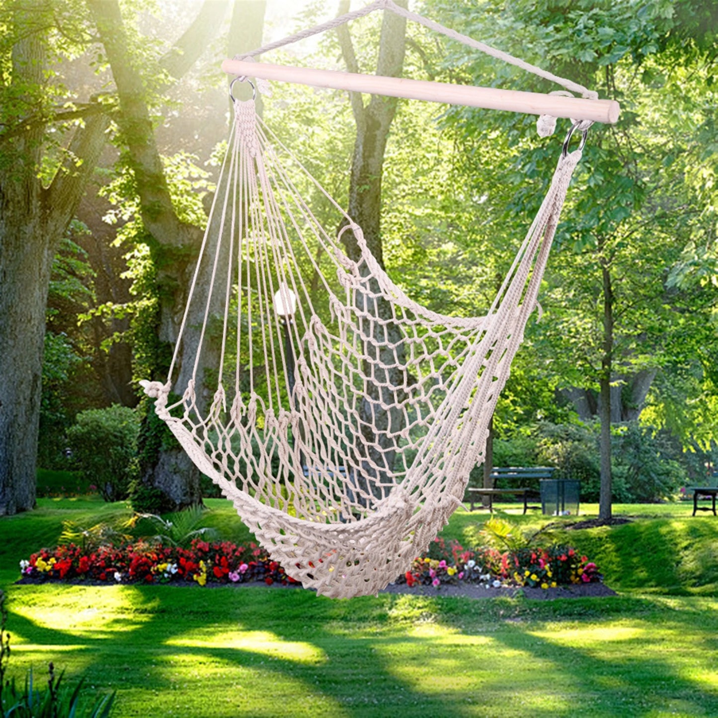 Nordic Style White Hammock, Indoor, Outdoor Garden Hanging Chair Swing