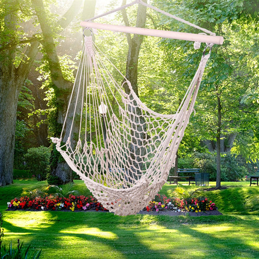 Nordic Style White Hammock, Indoor, Outdoor Garden Hanging Chair Swing