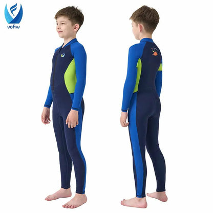 Children's Long-sleeved, One-Piece Swimsuit, Sun Protection, Quick-Drying for Boys or Girls