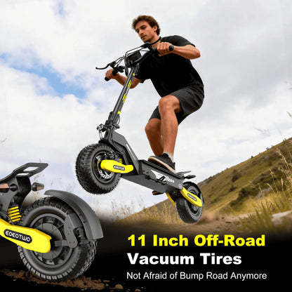 Off Road 1200W Electric Scooter for Adults, 48V Long Range E-Scooter, 30MPH Fast Speed, 11" Tubeless Tire, Foldable, Kick Stand