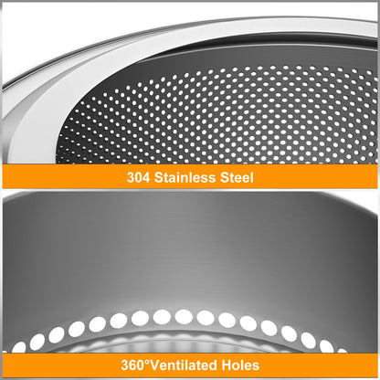 Wood Burning Firepit, Large Stainless Steel, Smokeless Camping Stove w/ Carry Bag,