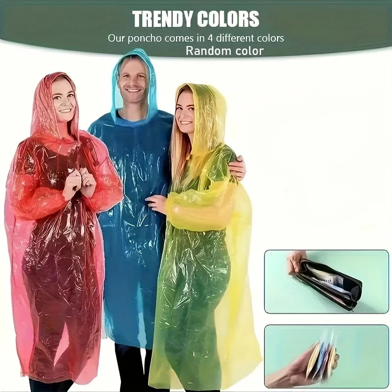 Portable Emergency Raincoats for Hiking, Travel, Camping, 5/10pcs, Outdoor Emergency, Compact Durable Rainwear