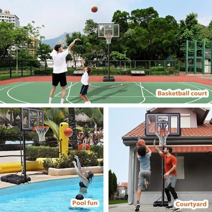 Basketball Hoop Outdoor, 44/48 Inch Impact Backboard, Adjustable Height