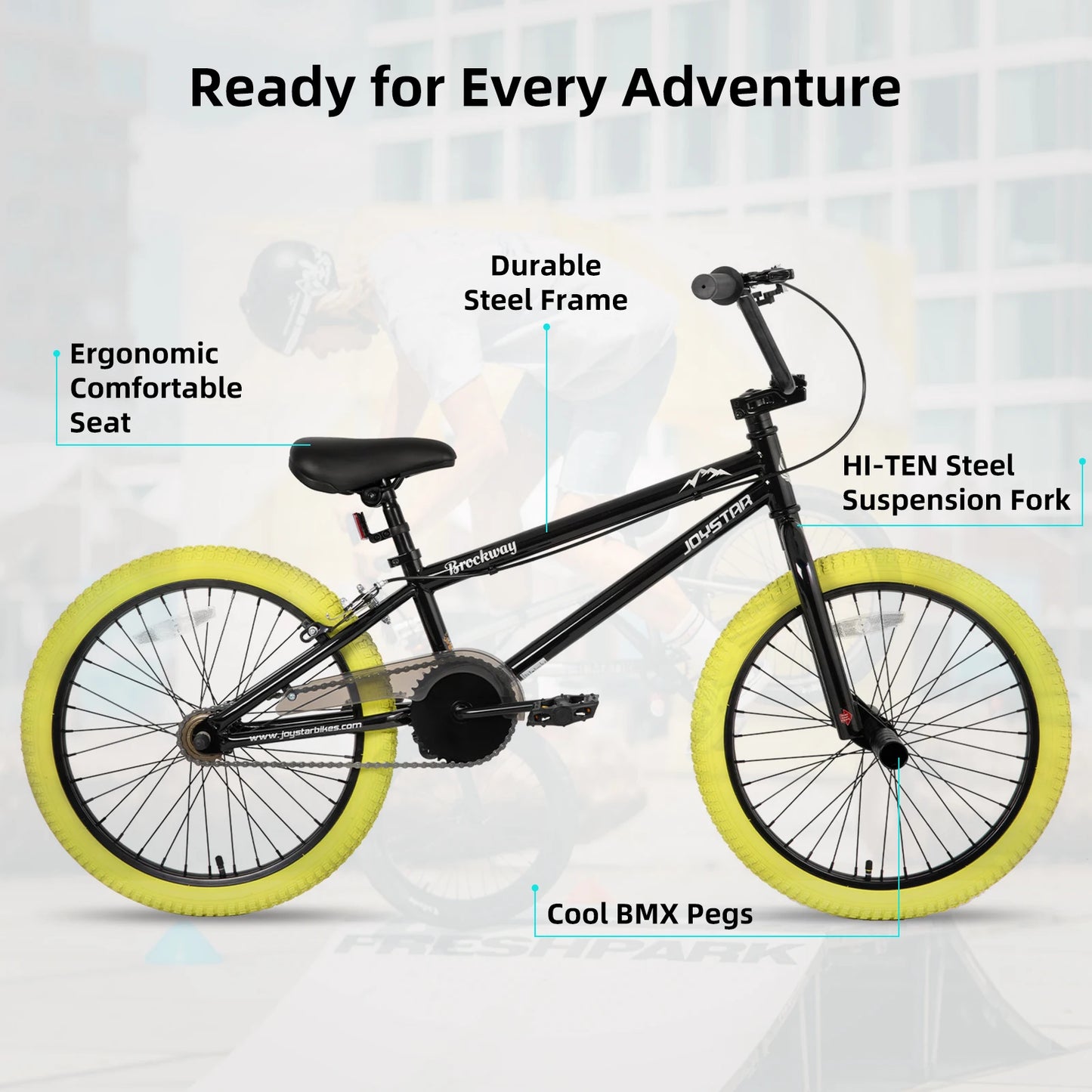 Brockway Freestyle Kids BMX Bikes 2 Pegs, Kids Bicycles for 6-14 Years Old Boys or Girls