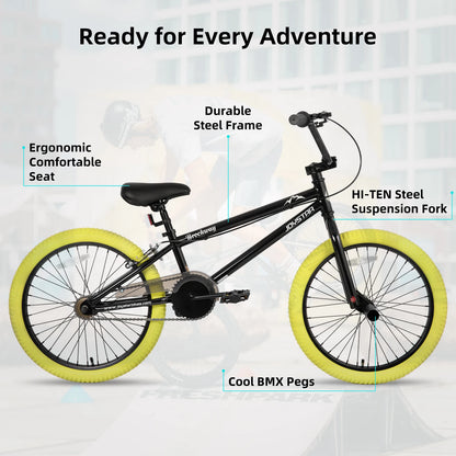 Brockway Freestyle Kids BMX Bikes 2 Pegs, Kids Bicycles for 6-14 Years Old Boys or Girls