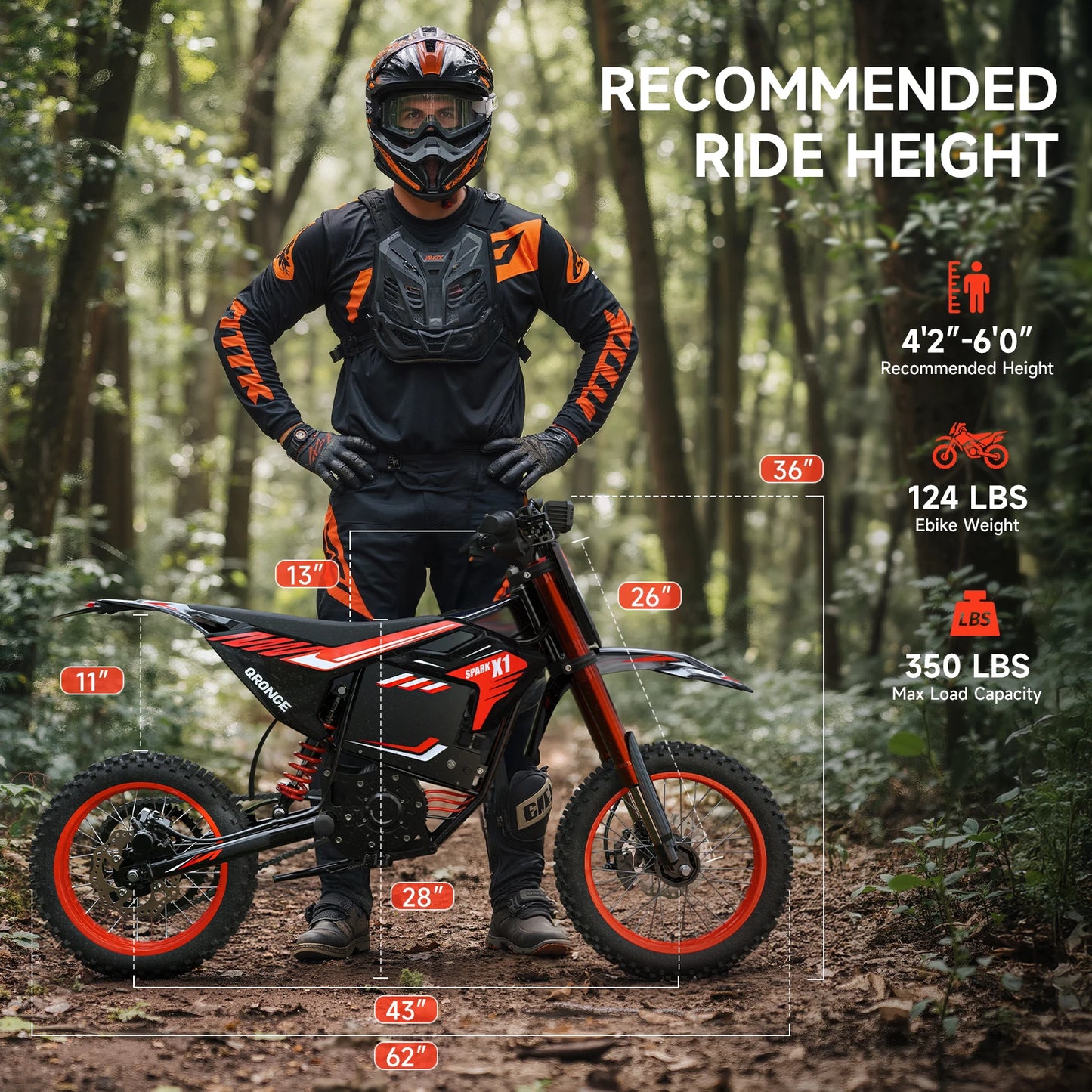 Electric Dirt Bike for Teens or Adults, 4500W Peak Electric Motorcycle, 60V 28.8Ah E-Dirt Bike, 60 Mile Range