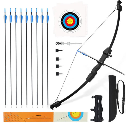 Youth Bow and Arrow Set for Kids, Archery Gear with Safety Arrows