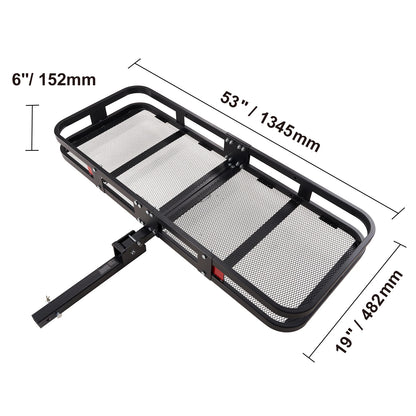 Cargo Carrier, Trailer Mount 47/53/60 in Hitch, 400/500lb Capacity  Aluminum Cargo Basket