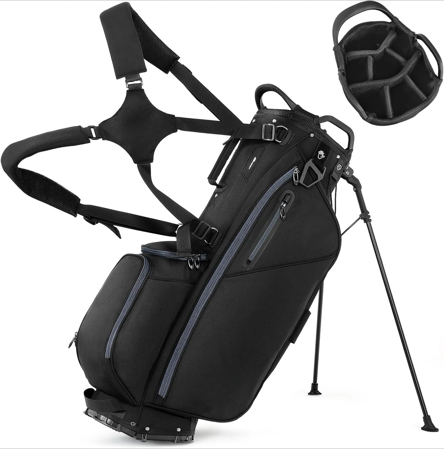 Golf Stand Bag, Lightweight w/ 7 Way Full-Length Dividers, Weather-Resistant, Cooler Pockets