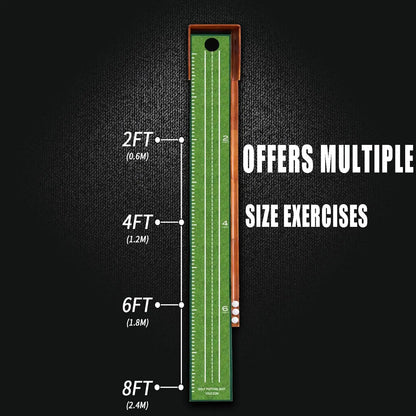 Indoor Golf Putting Mat w/ Auto Ball Return, Velvet Surface for Training Aid