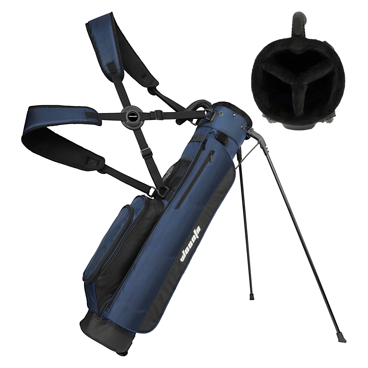 Lightweight Golf Stand Bag, Sunday Carry Bag w/ Auto-Pop Stand, 5 Pocket, 2/3 Way Divider